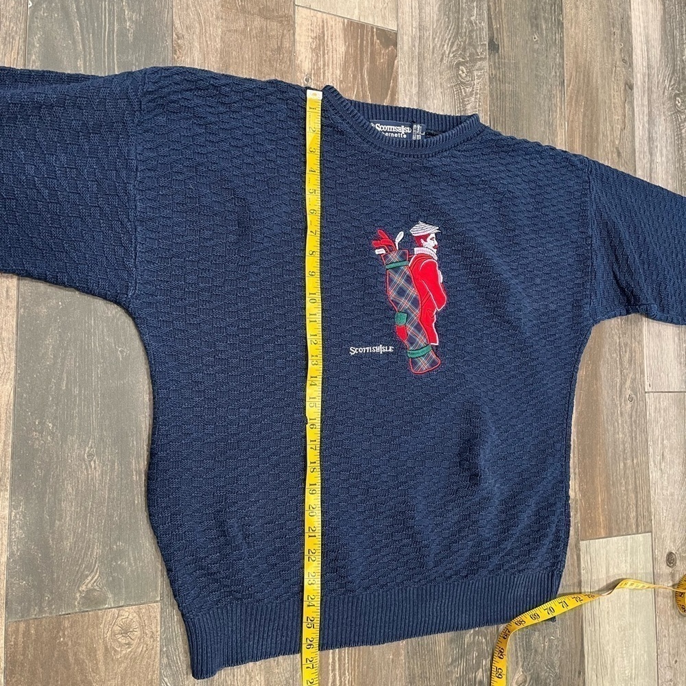 Scottish Isle Bernette Sweater vintage USA Made Golf Golfers Ugly Shirt.